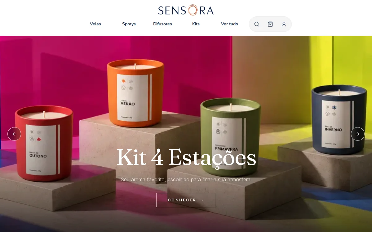 Sensora Home website on desktop