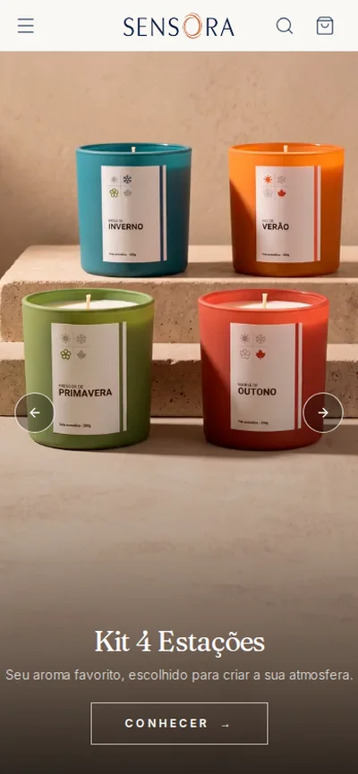 Sensora Home website on mobile